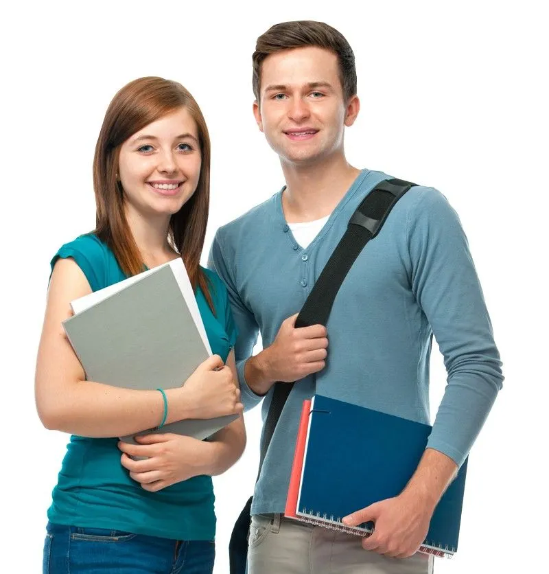 university students holding books smiling for assignment help glasgow service